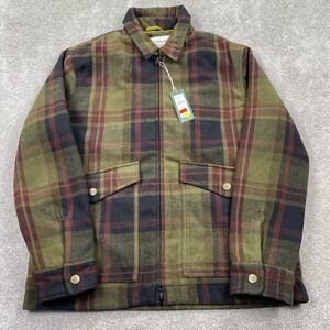 Alpine Design Mens Rockland Plaid Zip Jacket Green Wool Blend ADM06 New Medium